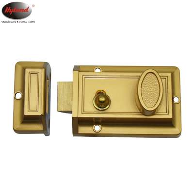 HYLAND OEM 564 Zinc alloy Night Latch and Rim Lock with Polished Brass Finish Cerradura Sobreponer o Parche