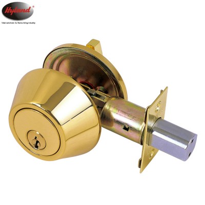 HYLAND OEM Stainless Steel Single cylinder Deadbolt Entrance Door Lock in Polished Brass finish cerradura de cerrojo